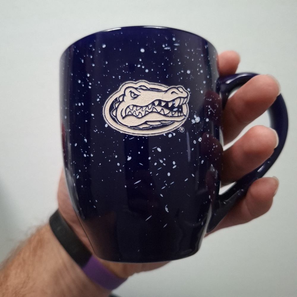 Florida Gators Blue White Speckled Coffee Mug